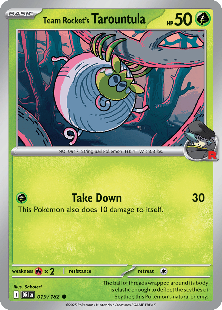 Team Rocket's Tarountula — Destined Rivals Pokemon card