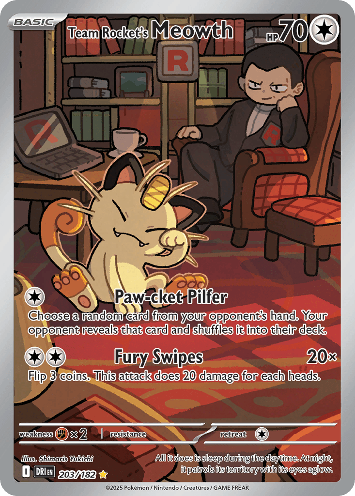 Team Rocket's Meowth — Destined Rivals Pokemon card