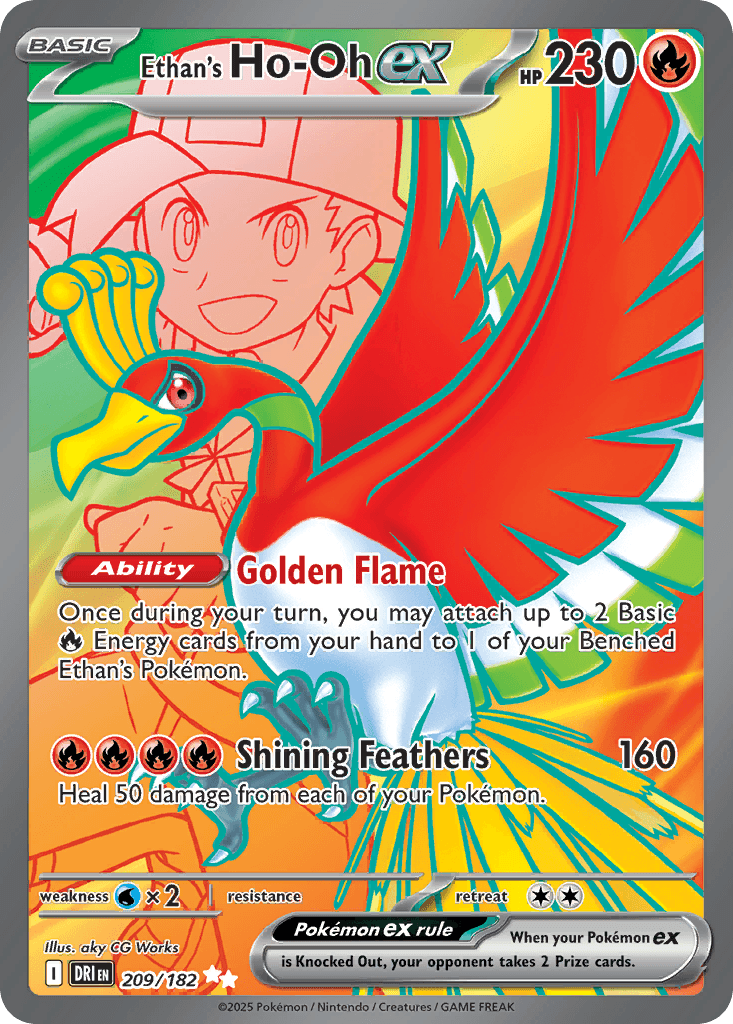 Ethan's Ho-Oh ex — Destined Rivals Pokemon card