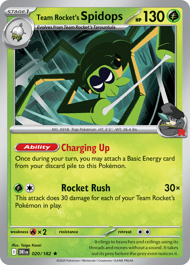Team Rocket's Spidops — Destined Rivals Pokemon card