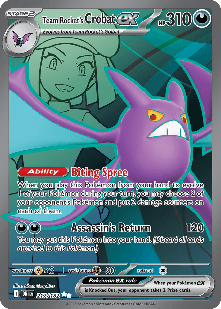 Team Rocket's Crobat ex — Destined Rivals Pokemon card