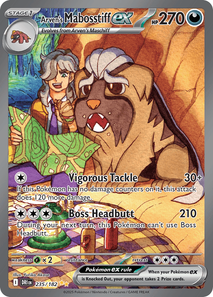 Arven's Mabosstiff ex — Destined Rivals Pokemon card