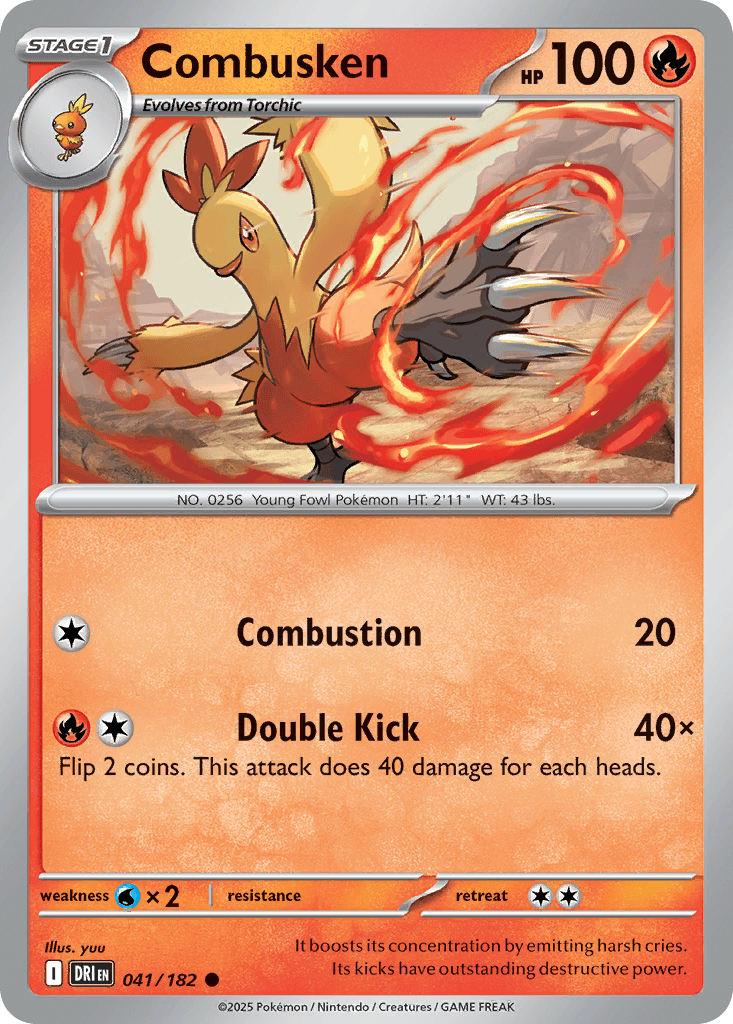 Combusken — Destined Rivals Pokemon card