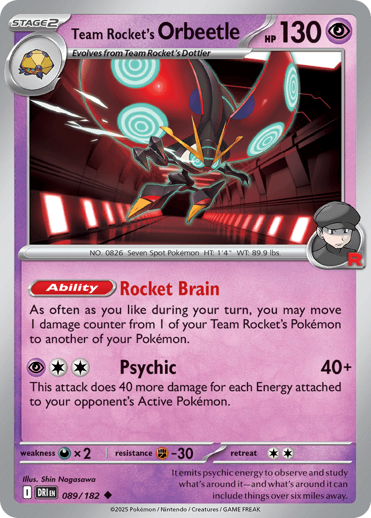 Team Rocket's Orbeetle — Destined Rivals Pokemon card