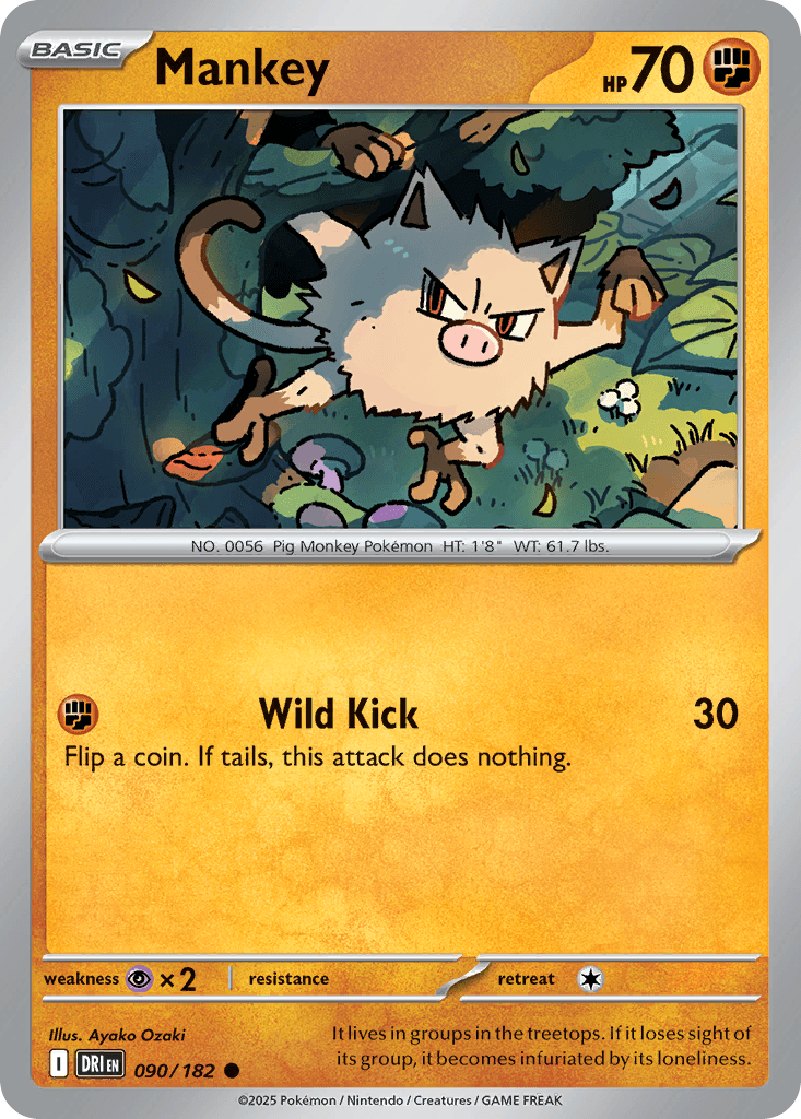 Mankey — Destined Rivals Pokemon card