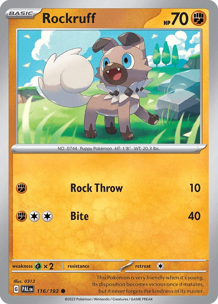 Rockruff — Paldea Evolved Pokemon card