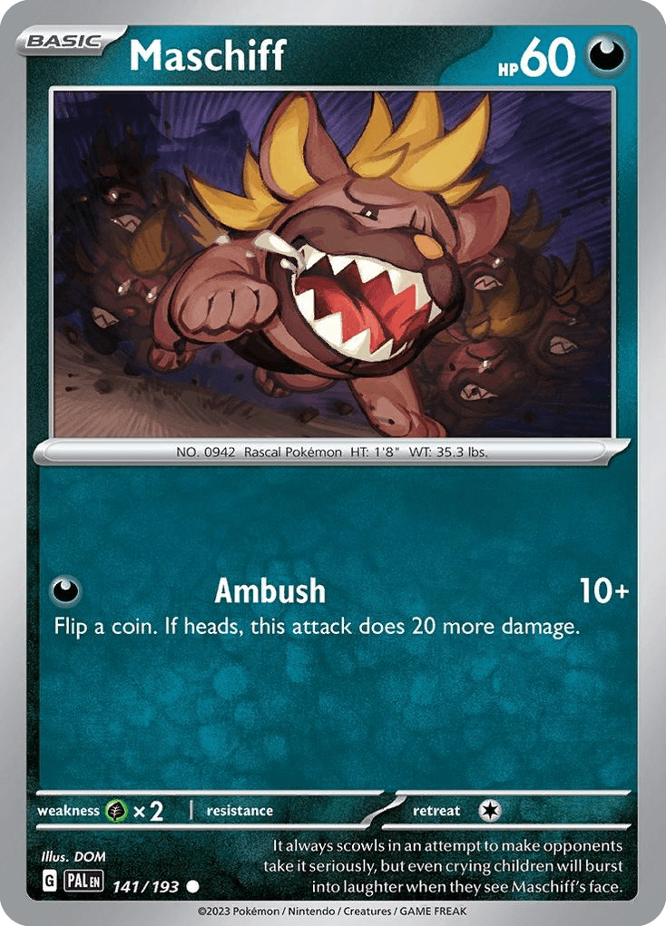 Maschiff — Paldea Evolved Pokemon card