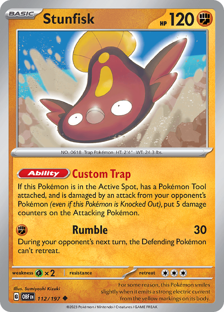 Stunfisk — Obsidian Flames Pokemon card
