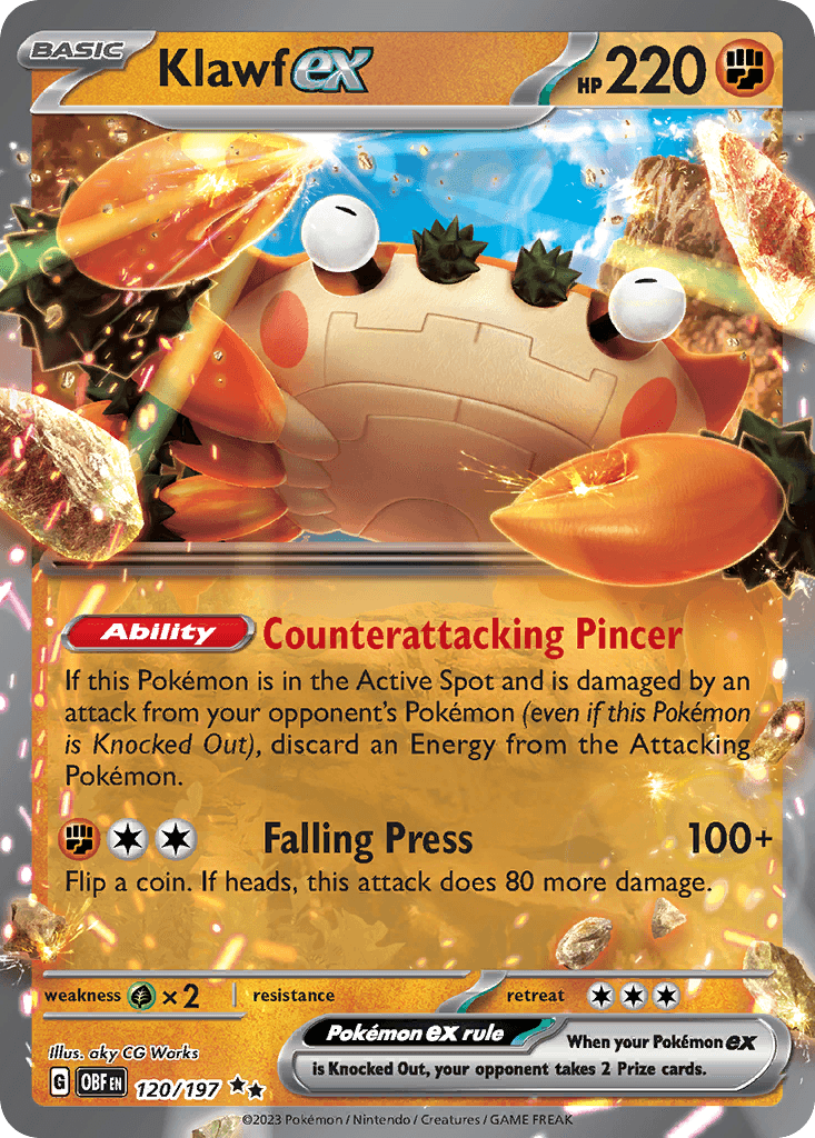 Klawf ex — Obsidian Flames Pokemon card