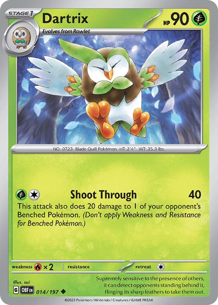 Dartrix — Obsidian Flames Pokemon card