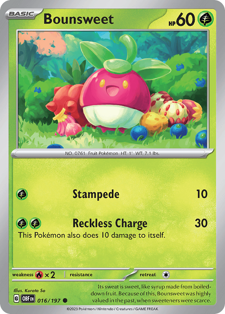 Bounsweet — Obsidian Flames Pokemon card