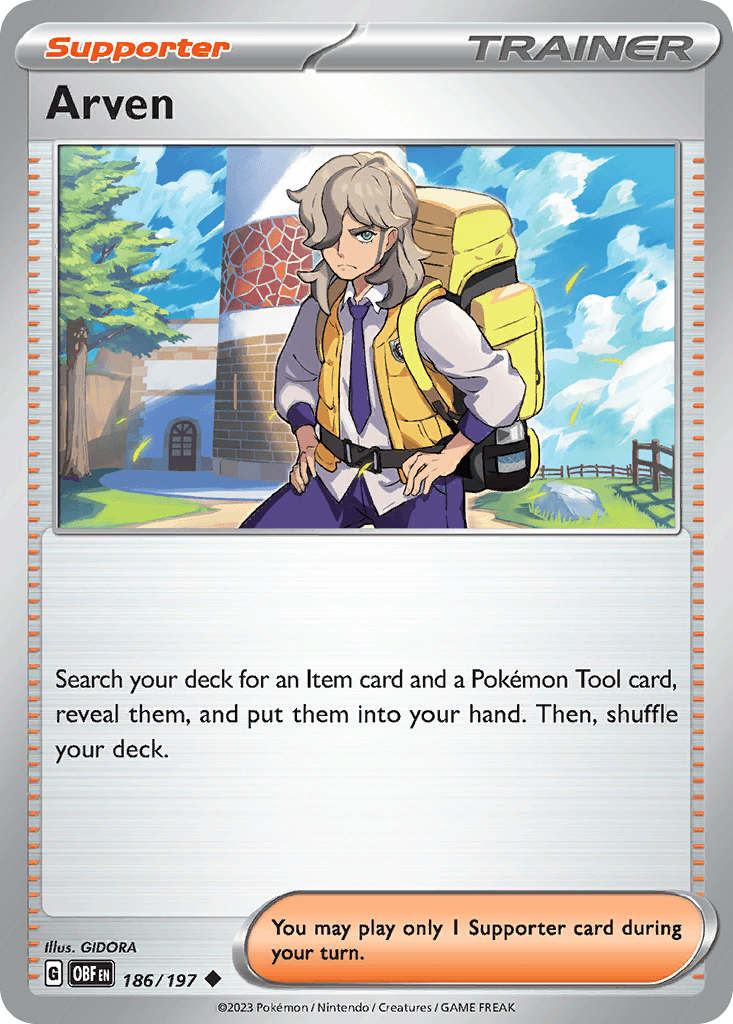 Arven — Obsidian Flames Pokemon card