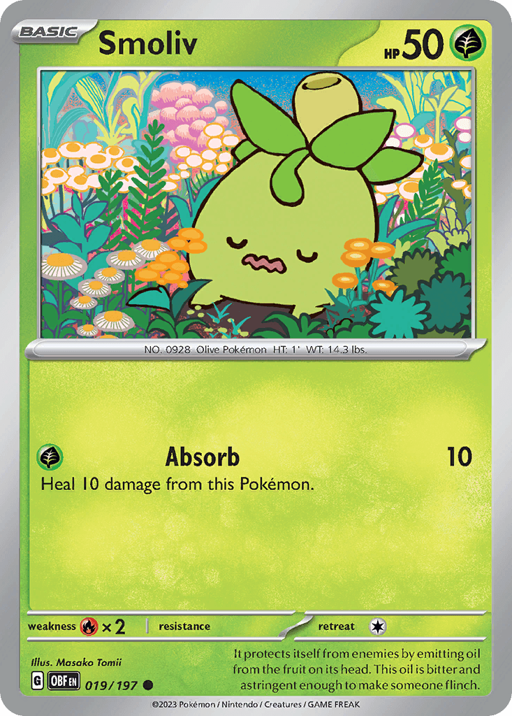 Smoliv — Obsidian Flames Pokemon card
