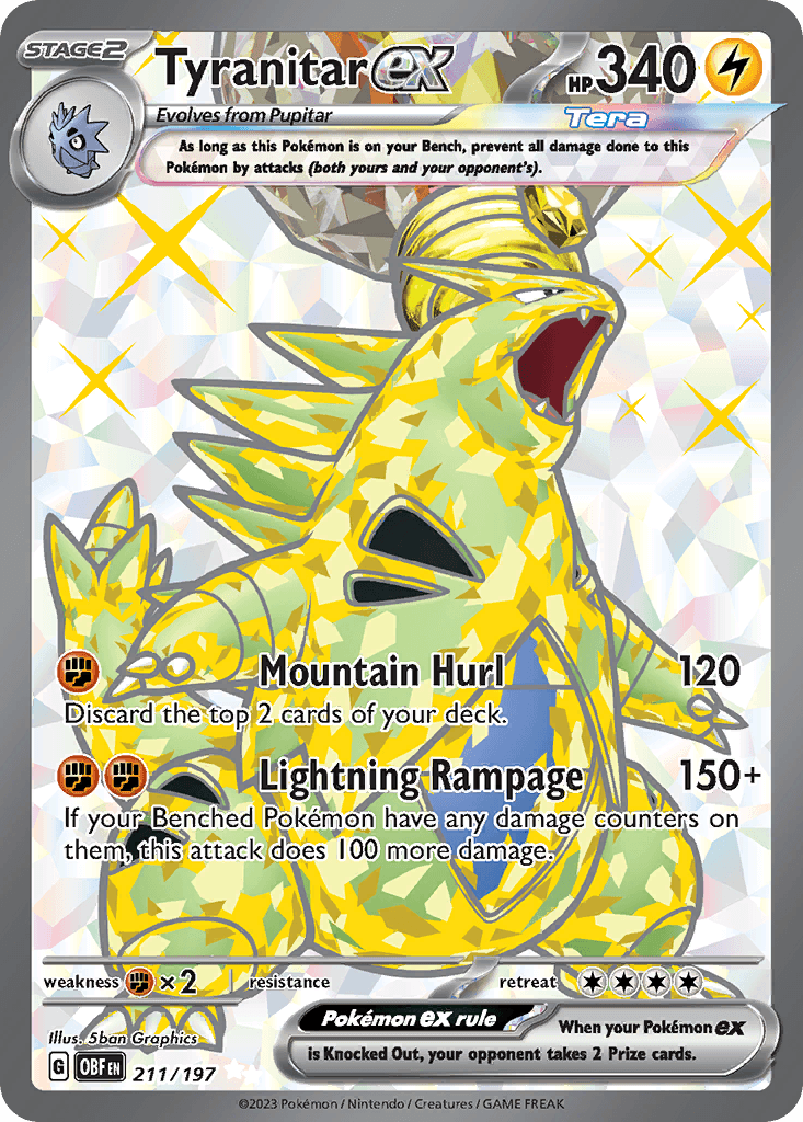 Tyranitar ex — Obsidian Flames Pokemon card