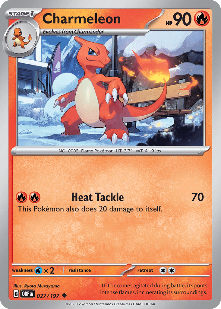 Charmeleon — Obsidian Flames Pokemon card