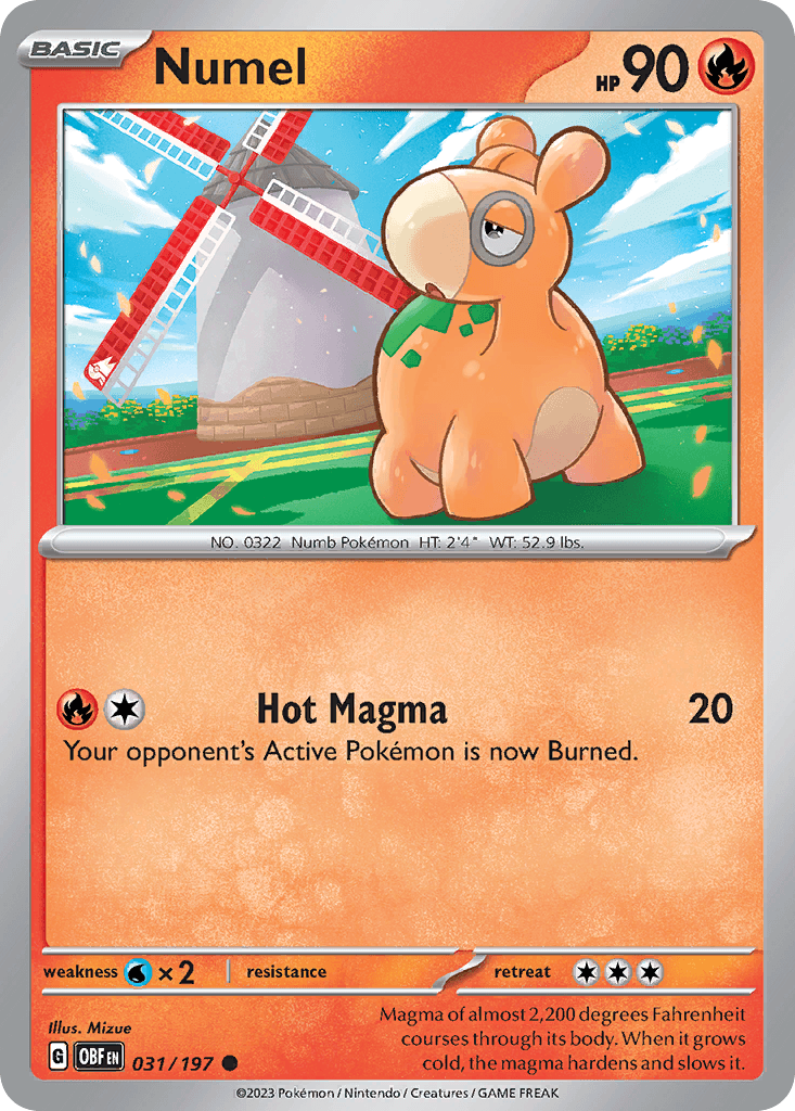 Numel — Obsidian Flames Pokemon card