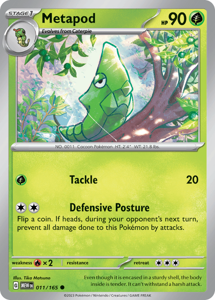 Metapod — 151 Pokemon card