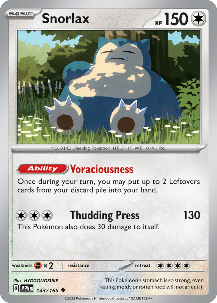 Snorlax — 151 Pokemon card