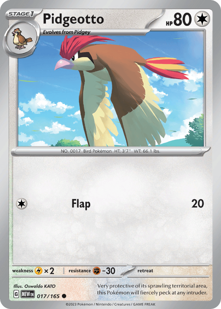 Pidgeotto — 151 Pokemon card