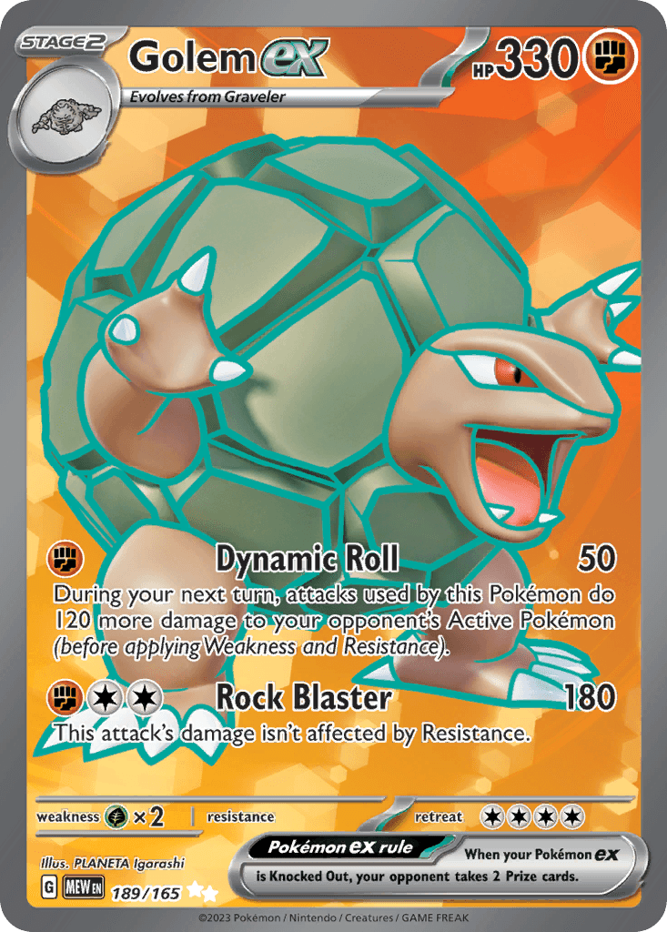Golem ex — 151 Pokemon card