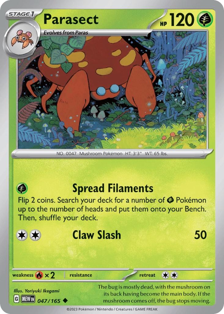 Parasect — 151 Pokemon card
