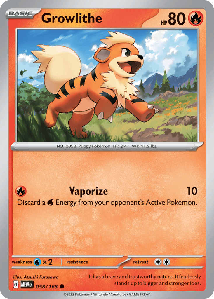 Growlithe — 151 Pokemon card
