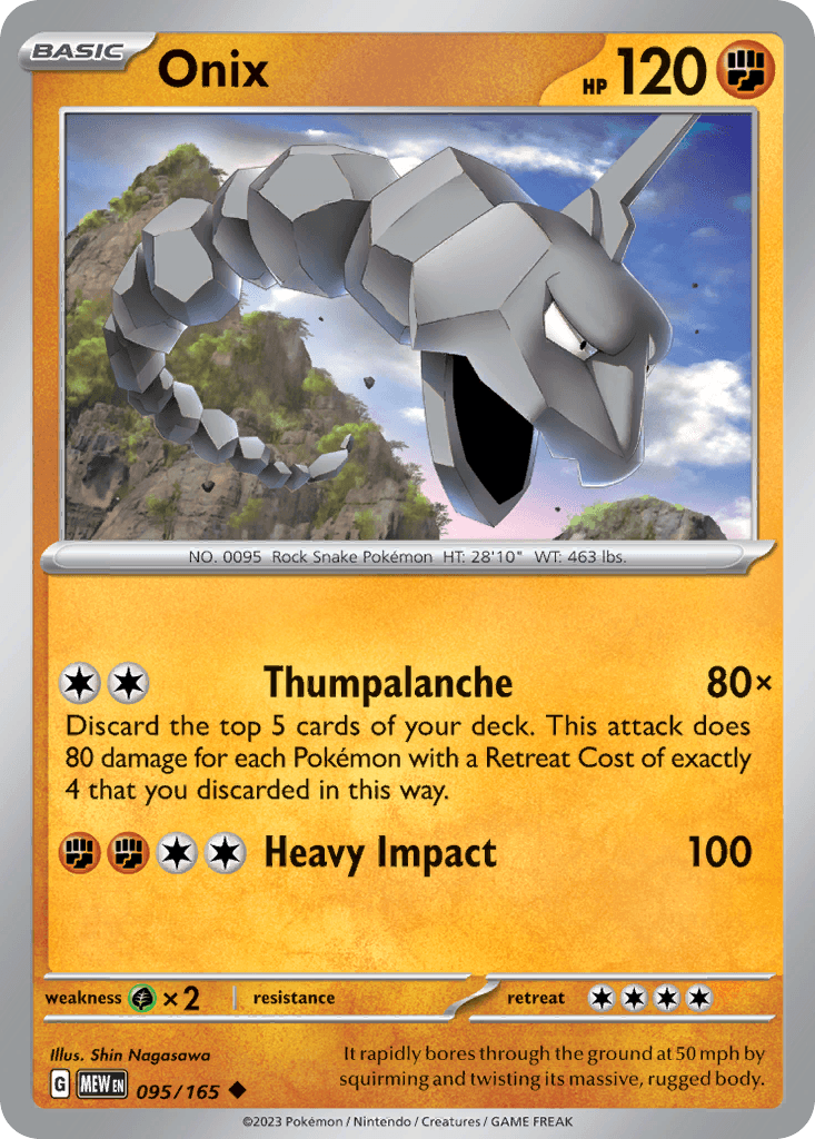 Onix — 151 Pokemon card