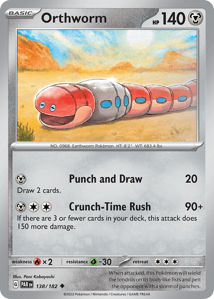Orthworm — Paradox Rift Pokemon card