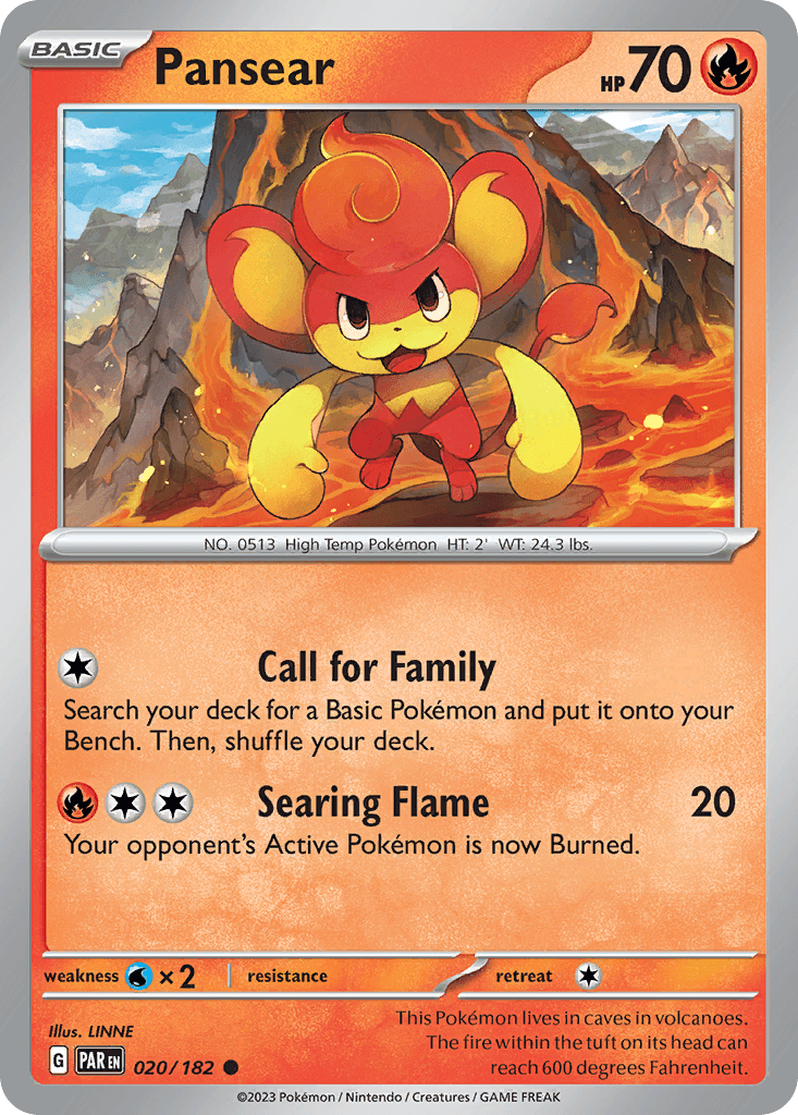 Pansear — Paradox Rift Pokemon card