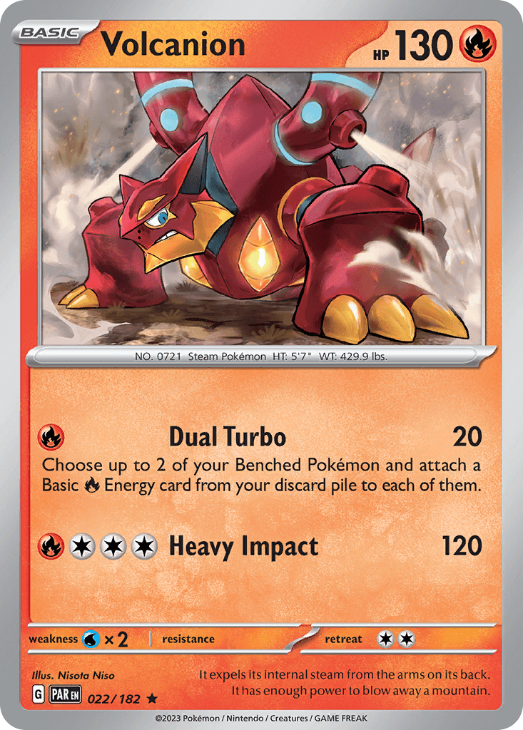 Volcanion — Paradox Rift Pokemon card