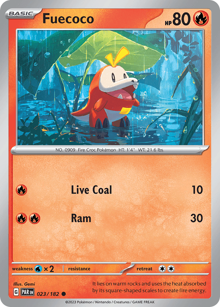 Fuecoco — Paradox Rift Pokemon card