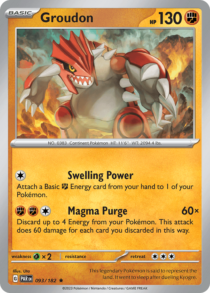 Groudon — Paradox Rift Pokemon card