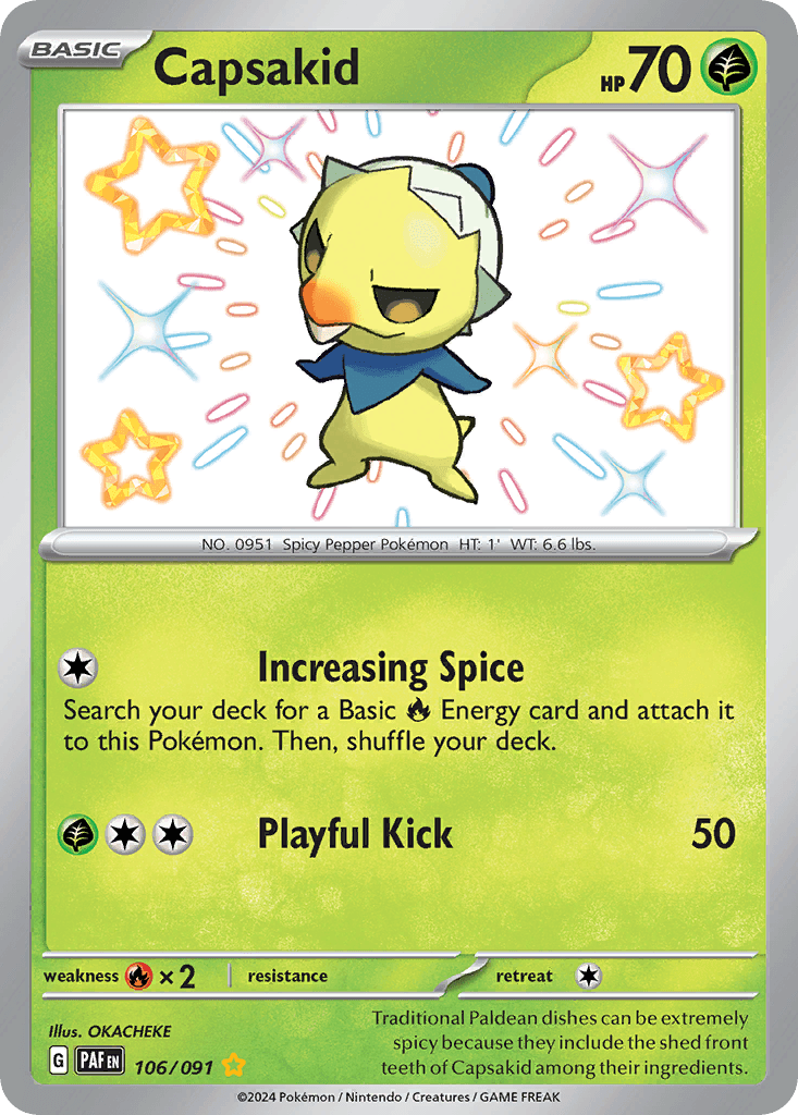 Capsakid — Paldean Fates Pokemon card