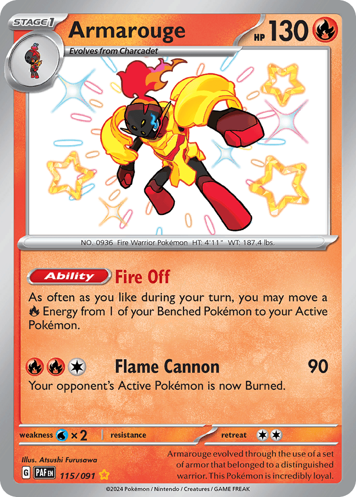 Armarouge — Paldean Fates Pokemon card