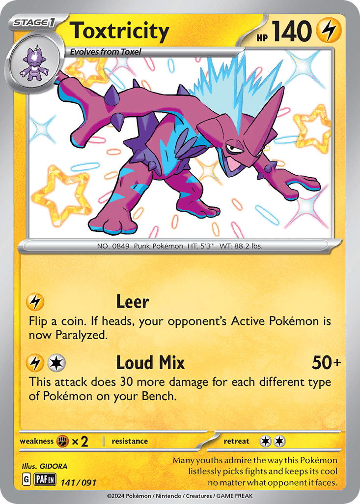 Toxtricity — Paldean Fates Pokemon card
