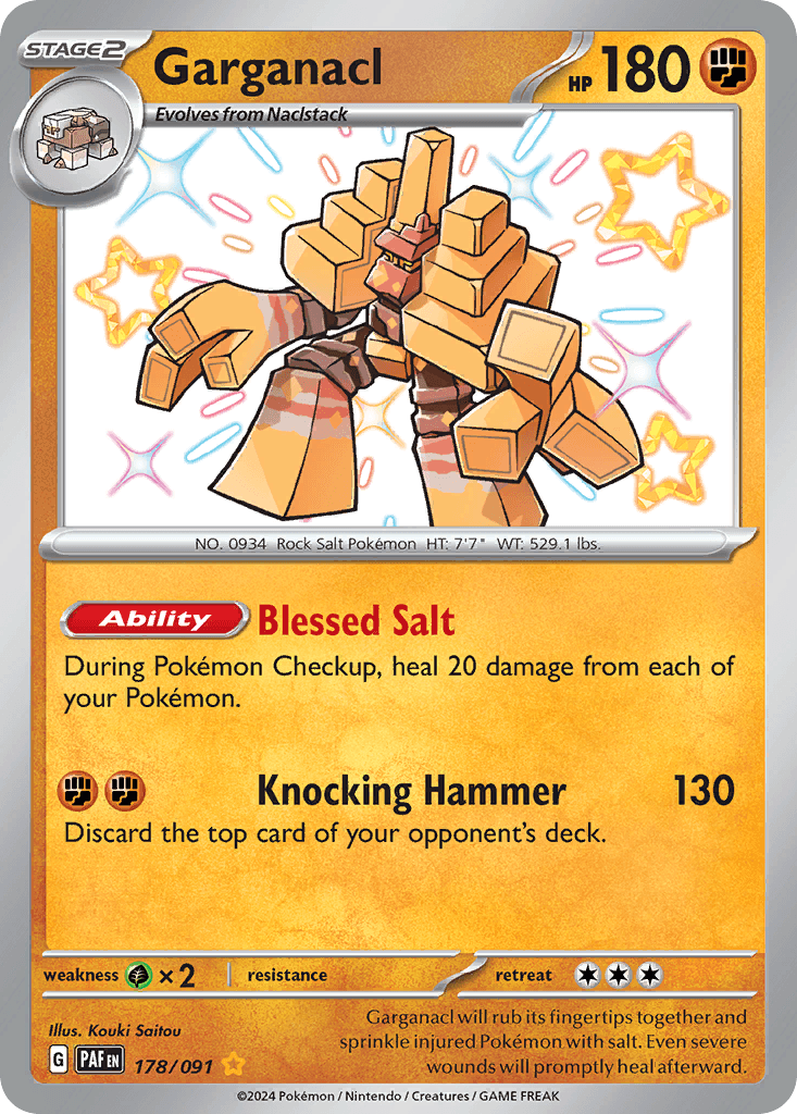Garganacl — Paldean Fates Pokemon card