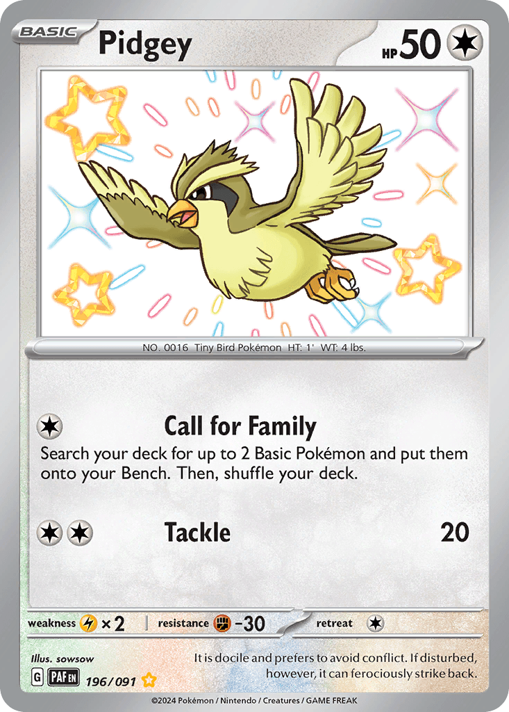 Pidgey — Paldean Fates Pokemon card