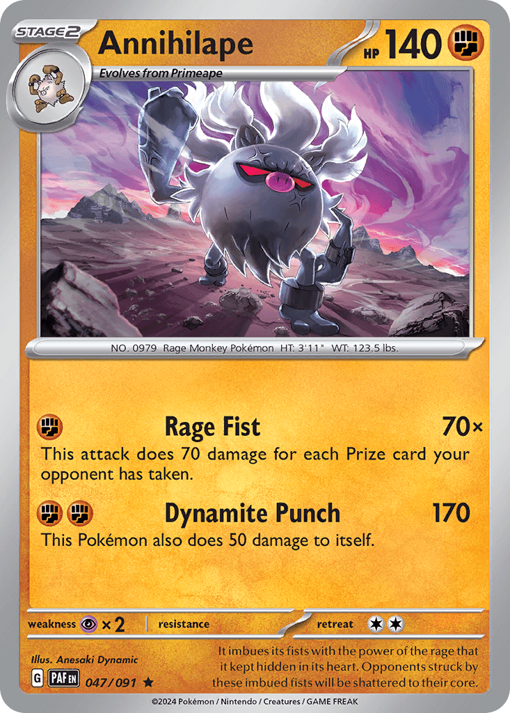Annihilape — Paldean Fates Pokemon card