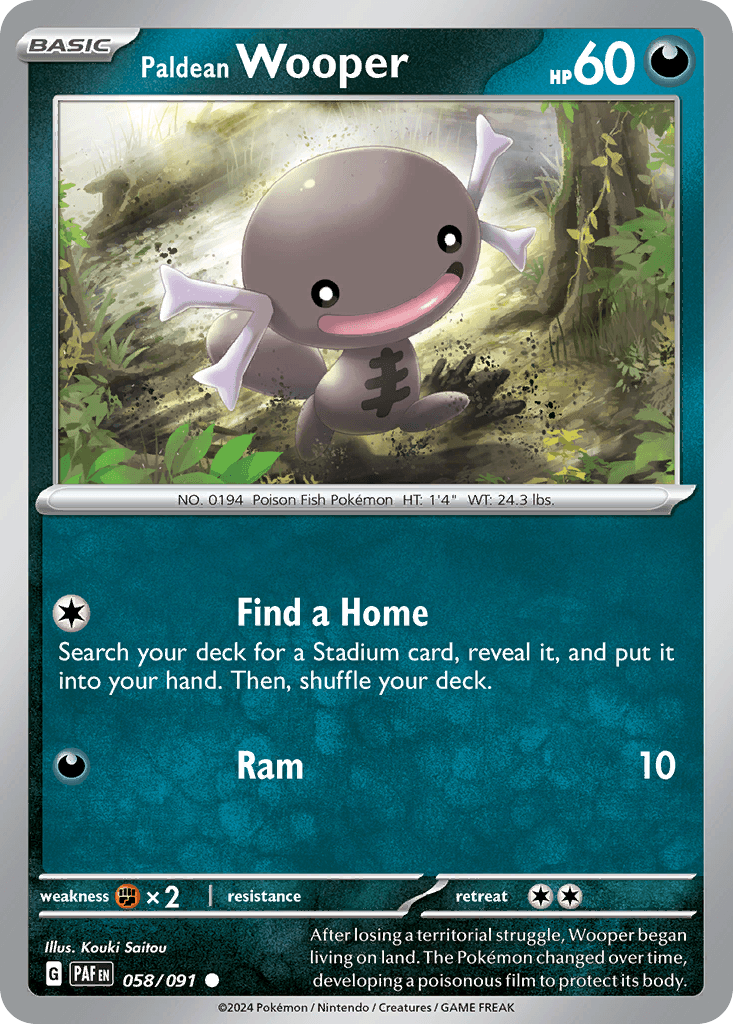 Paldean Wooper — Paldean Fates Pokemon card