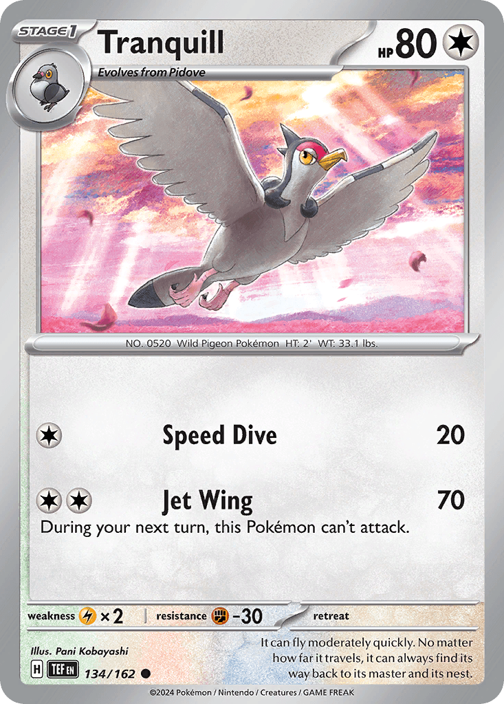 Tranquill — Temporal Forces Pokemon card