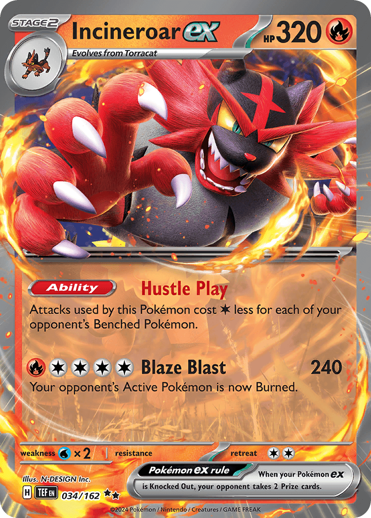 Incineroar ex — Temporal Forces Pokemon card