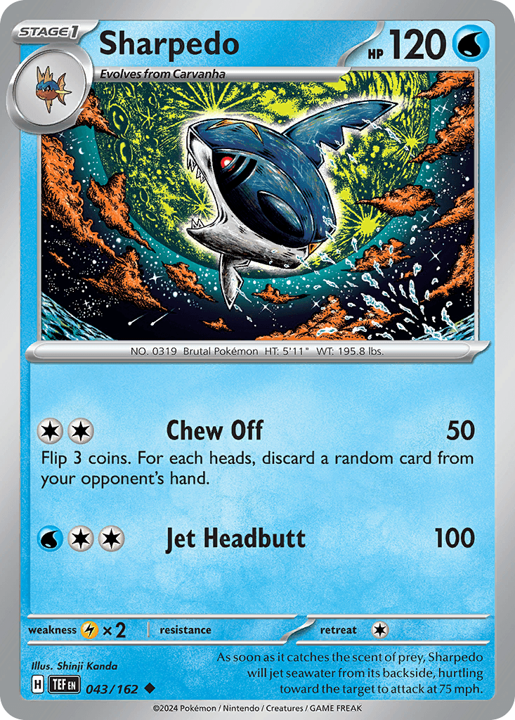 Sharpedo — Temporal Forces Pokemon card