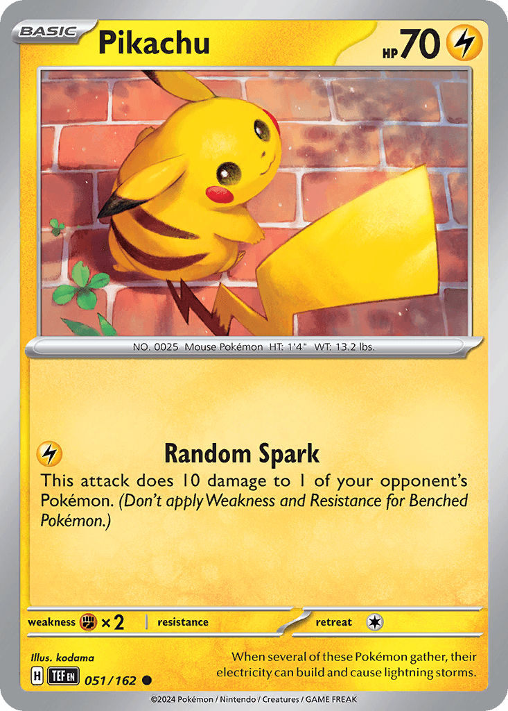 Pikachu — Temporal Forces Pokemon card