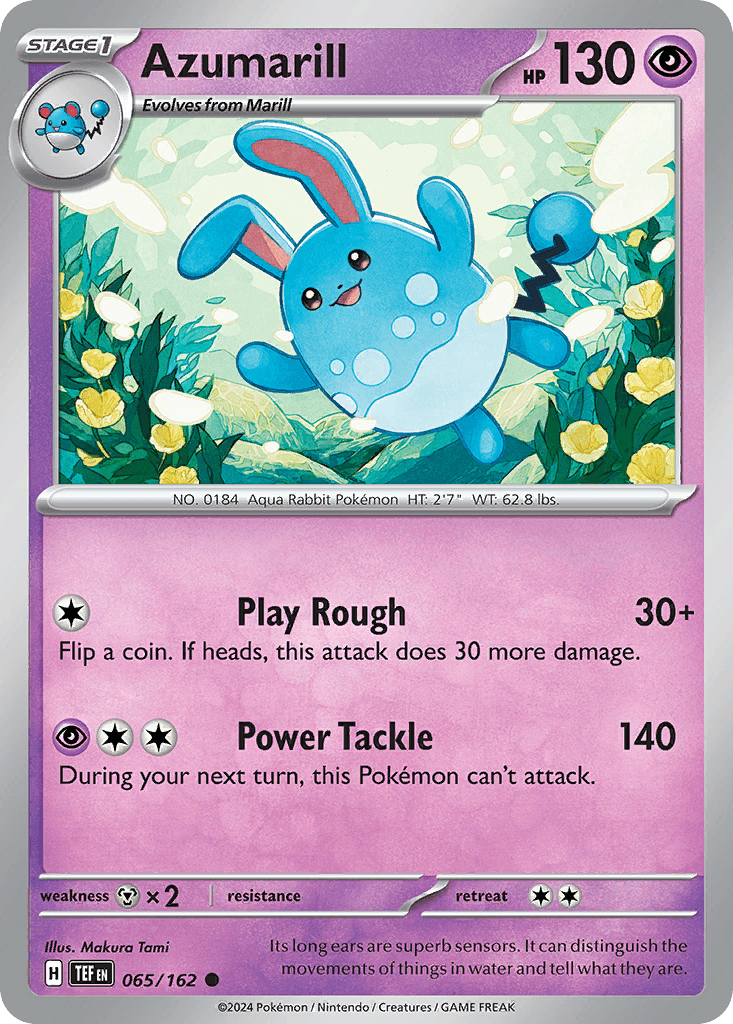 Azumarill — Temporal Forces Pokemon card