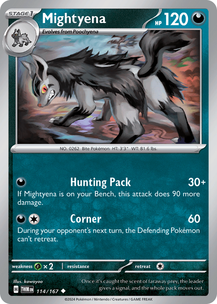 Mightyena — Twilight Masquerade Pokemon card