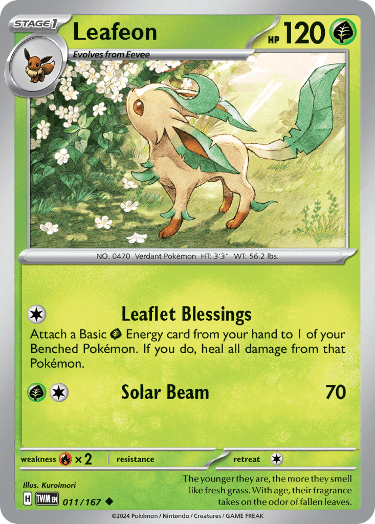Leafeon — Twilight Masquerade Pokemon card