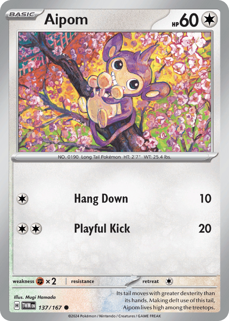 Aipom — Twilight Masquerade Pokemon card