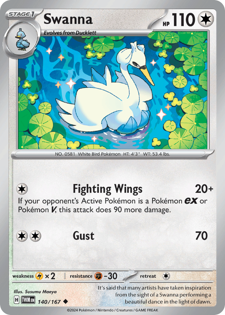 Swanna — Twilight Masquerade Pokemon card