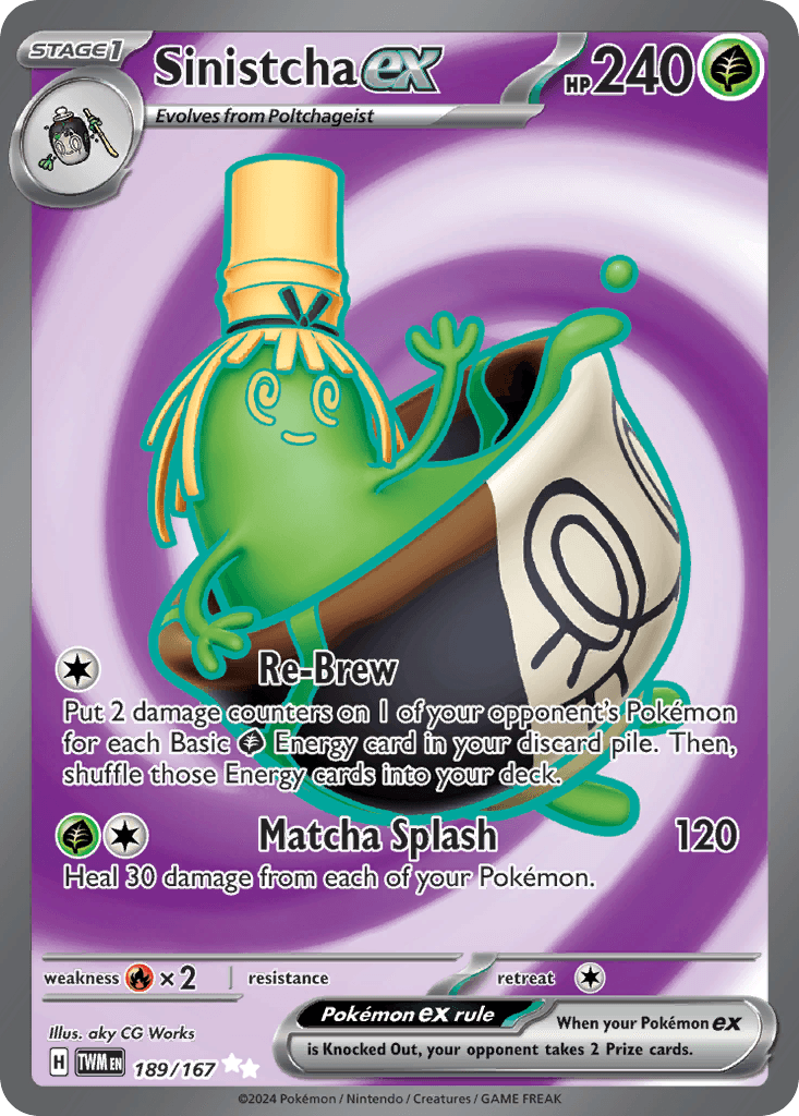 Sinistcha ex — Twilight Masquerade Pokemon card