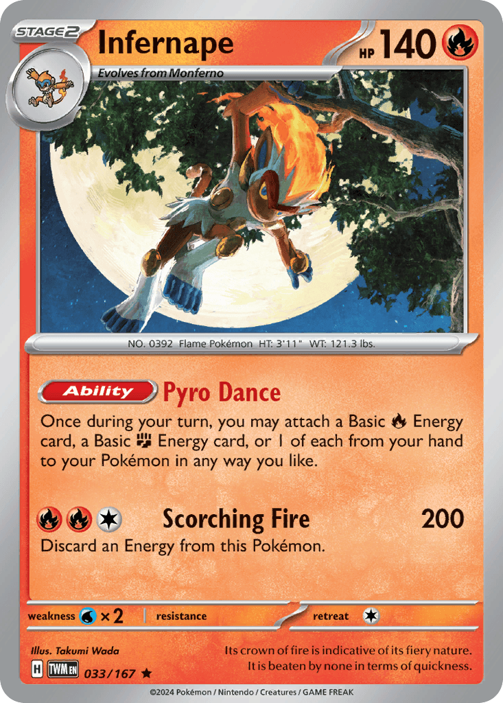 Infernape — Twilight Masquerade Pokemon card